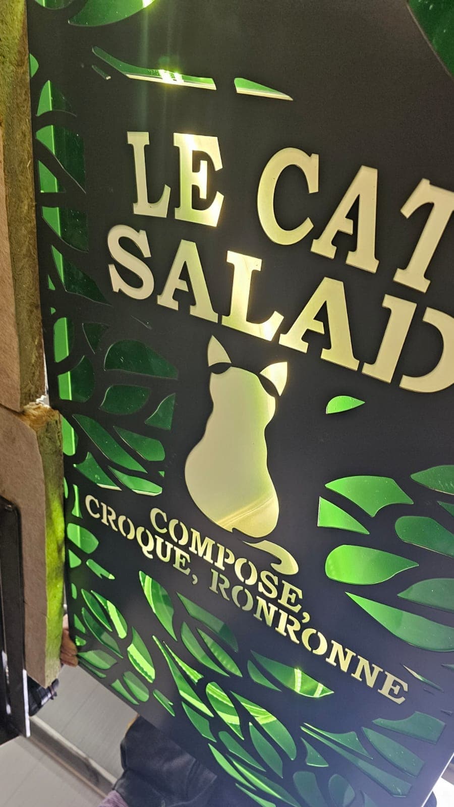 Enseigne rétroéclairée « Le Cat Salade »